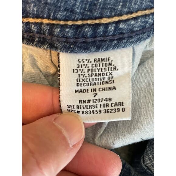 Bongo Micro Mini Denim Jean Shorts Womens 7 Jr Low Rise Hot Pants Y2K Beach Rave - Picture 6 of 11